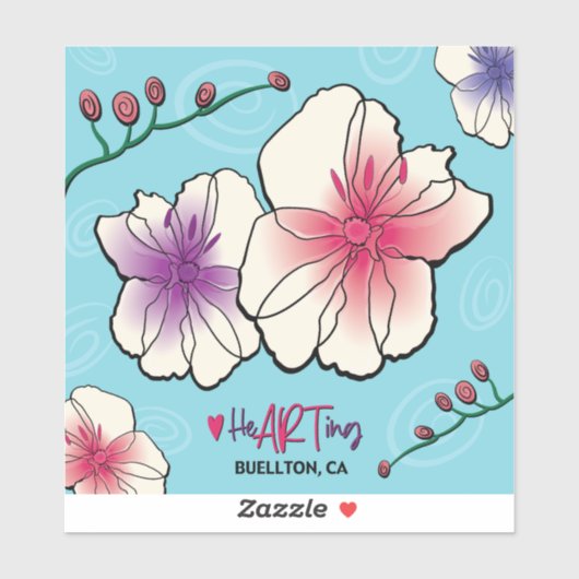 Vinyl Sticker - Bloemen en wijnstokken - Buellton. (Vel)