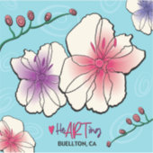 Vinyl Sticker - Bloemen en wijnstokken - Buellton. (Voorkant)