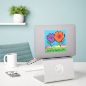 Vinyl Sticker - Californië Poppies - Buellton.Art (Laptop op bureau)