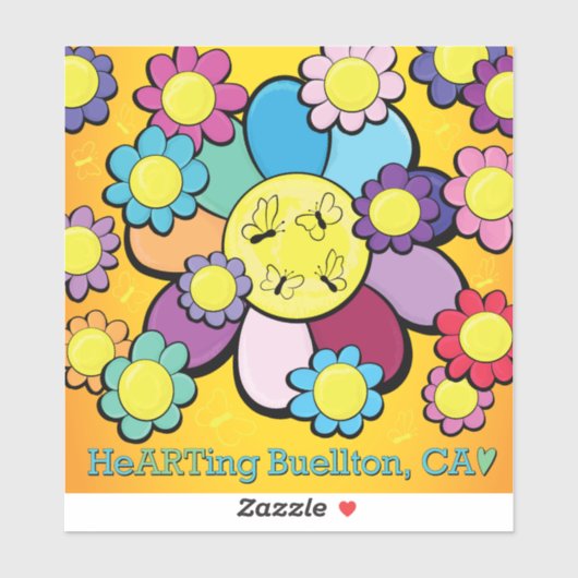 Vinyl Sticker - Flower Power -Buellton.Art (Vel)