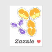 Vinyl sticker - geel IgG (antilichaam) w / bonus (Vel)