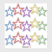 Vinyl sticker - gekleurde sterren (Vel)