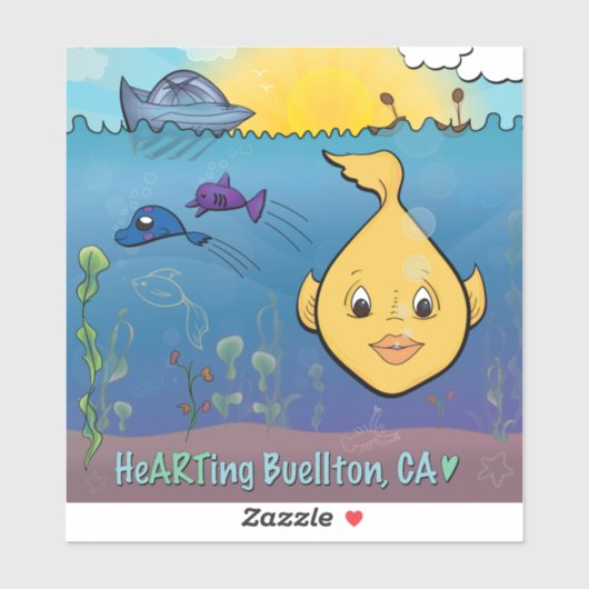 Vinyl Sticker - Goldie Fish - Buellton.Art (Vel)