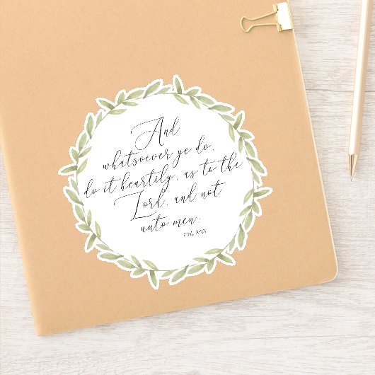 Vinyl Sticker KJV Bijbelvers Christelijk geschenk (Notitieboek)