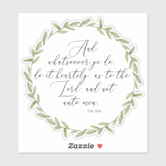 Vinyl Sticker KJV Bijbelvers Christelijk geschenk (Vel)