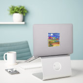 Vinyl sticker landschap (Laptop op bureau)