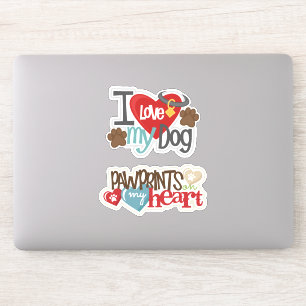 Vinyl sticker 'Love My Dog'