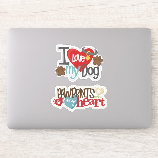 Vinyl sticker 'Love My Dog' (Computer)