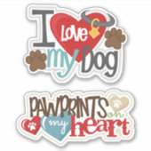 Vinyl sticker 'Love My Dog' (Voorkant)