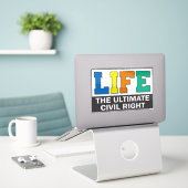 Vinyl sticker met een opvallend ontwerp. (Laptop op bureau)