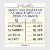 Vinyl sticker met een quiz. (Vel)