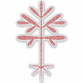 Vinyl sticker met een rode stempel