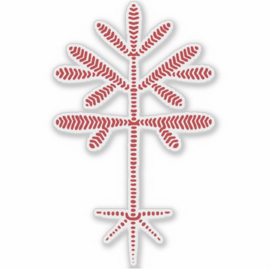 Vinyl sticker met een rode stempel (Voorkant)