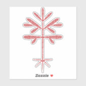 Vinyl sticker met een rode stempel (Vel)