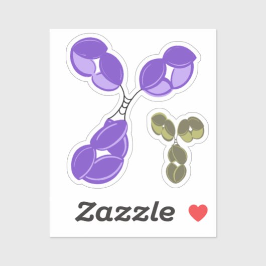 Vinyl sticker - paarse IgG (antilichaam) w / bonus (Vel)