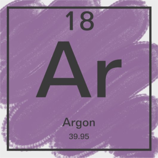 Vinyl Sticker Periodic Table Argon (Voorkant)