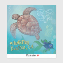 Vinyl Sticker - Schildpad zwemmen - Buellton.Art