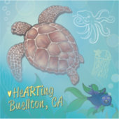 Vinyl Sticker - Schildpad zwemmen - Buellton.Art (Voorkant)