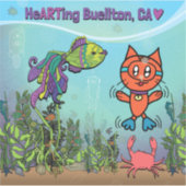 Vinyl Sticker - Scuba Cat - Buellton.Art (Voorkant)