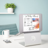 Vinyl sticker ter nagedachtenis (Laptop op bureau)