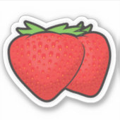 Vinyl Sticker van aardbeien op maat (Voorkant)