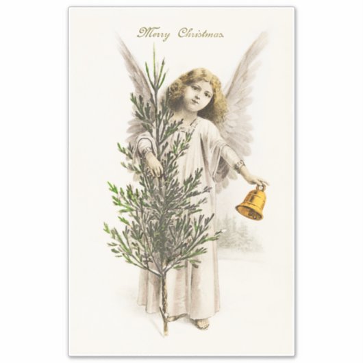VINYL STICKER : VINTAGE CHRISTMAS ANGEL (Voorkant)