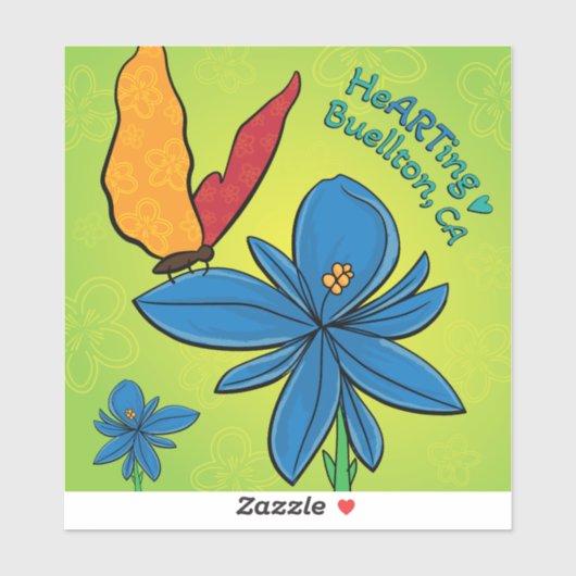 Vinyl Sticker -Violet(te) & Butterfly-Buellton.Art (Vel)