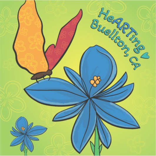 Vinyl Sticker -Violet(te) & Butterfly-Buellton.Art (Voorkant)