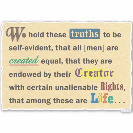 Vinyl sticker with a declaration. (Voorkant)