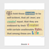 Vinyl sticker with a declaration. (Vel)