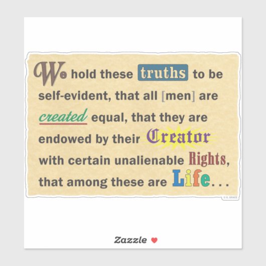 Vinyl sticker with a declaration. (Vel)