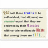 Vinyl sticker with a declaration. (Voorkant)