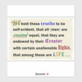 Vinyl sticker with a declaration. (Vel)