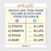 Vinyl sticker with a quiz. (Vel)