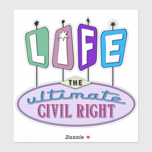 Vinyl sticker with a retro design. (Vel)