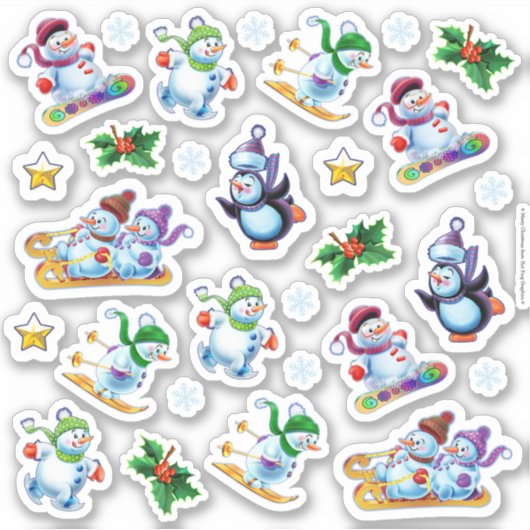 Vinyl stickers medium set Kerstmis tekens (Voorkant)