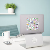 Vinyl stickers medium set Kerstmis tekens (Laptop op bureau)