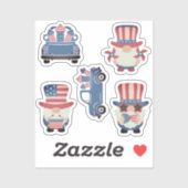 Vinyl Stickers plakboek Patriot Gnomen en Trucks (Vel)