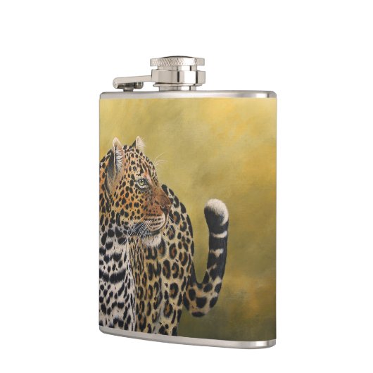 Vinyl verpakte fles - Leopard Heupfles (Links)