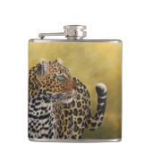 Vinyl verpakte fles - Leopard Heupfles (Voorkant)