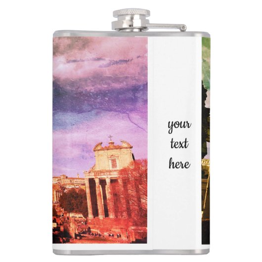 Vinyl verpakte kolf met aangepaste tekst heupfles (Achterkant)