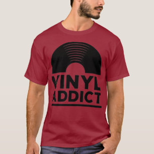 Vinyl Verslaafd T-shirt Retro Old School Muziek DJ
