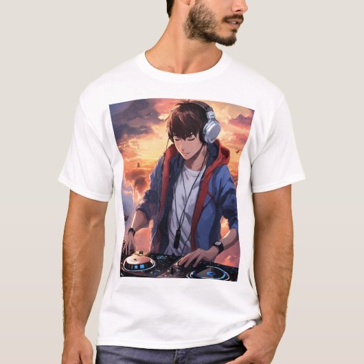 "Vinyl Vibes DJ T-shirt" T-shirt (Voorkant)