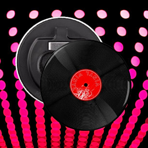 Vinyl Vibes Flesopener - Muziek & Nostalgie Button Flesopener