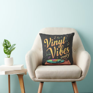Vinyl Vibes Retro Muziek Sierkussen