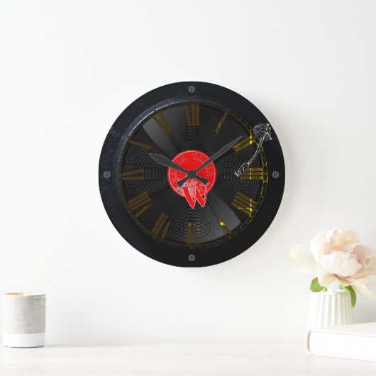 Vinyl Vibes Retro Turntable Clock Grote Klok (Huis)