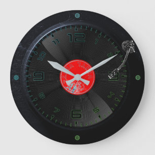 Vinyl Vibes Retro Wandklok