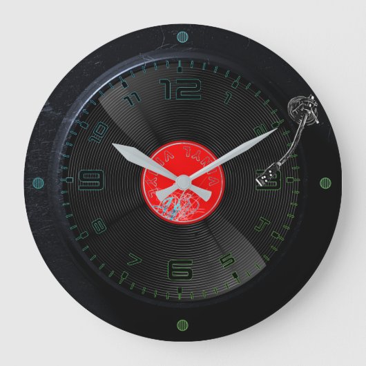 Vinyl Vibes Retro Wandklok (Voorkant)