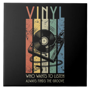 Vinyl Vibes – Vindt Altijd de Groove Retro Muziek Tegeltje