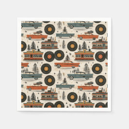 Vinyl & Vintage Vakantie Tafelstijl Servet